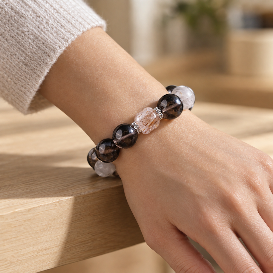 Cleansing Clear Waters Multicolor Smoky Quartz Handmade Bracelet·Earth｜Nourishment