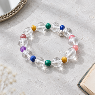 Cleansing Luck Quiet Prism Multicolor Clear Quartz Tiger's Eye Handmade Bracelet·Metal｜Refinement