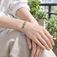 Cleansing Luck Quiet Prism Multicolor Clear Quartz Tiger's Eye Handmade Bracelet·Metal｜Refinement