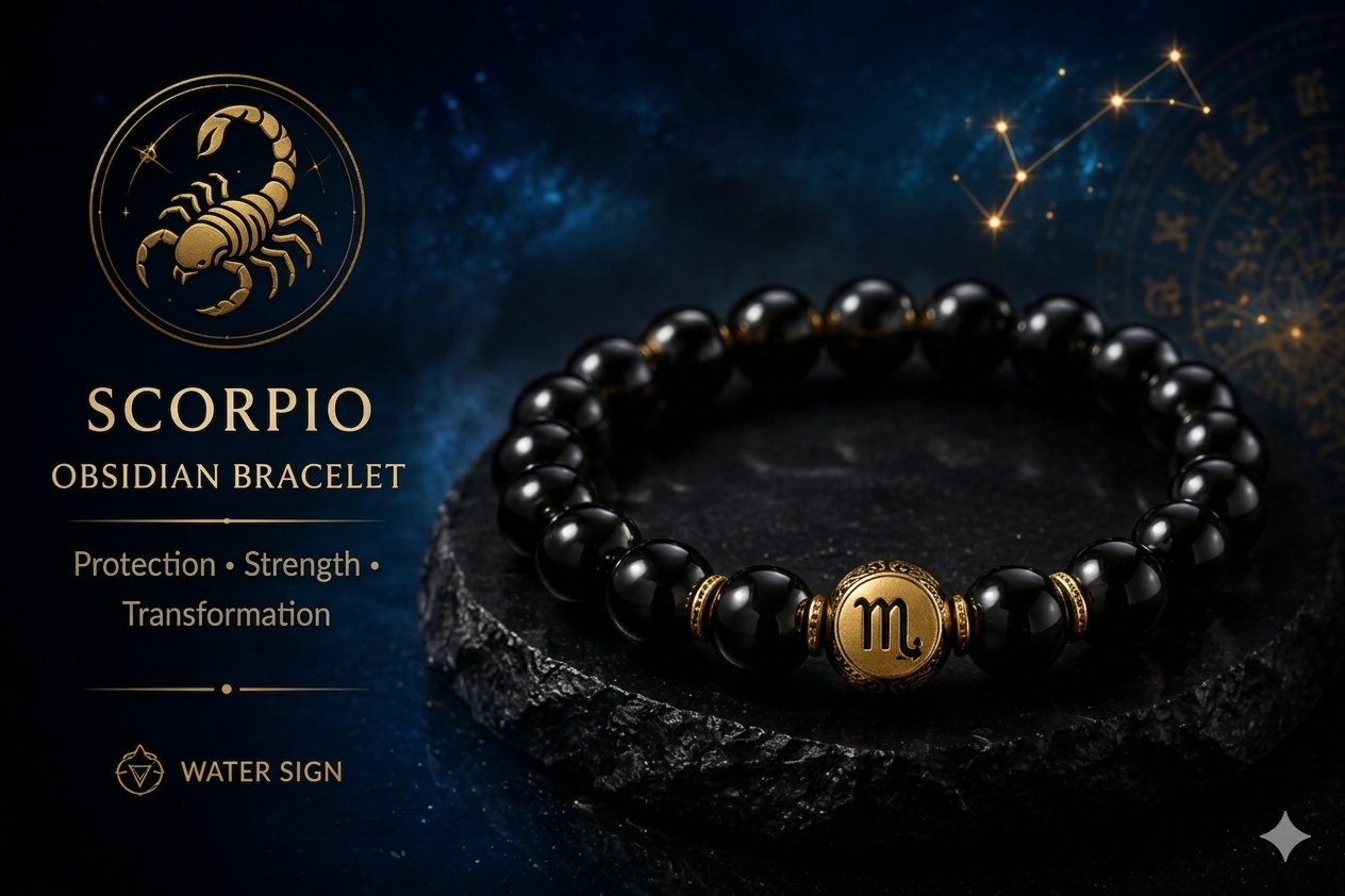 Scorpio Obsidian Bracelet
