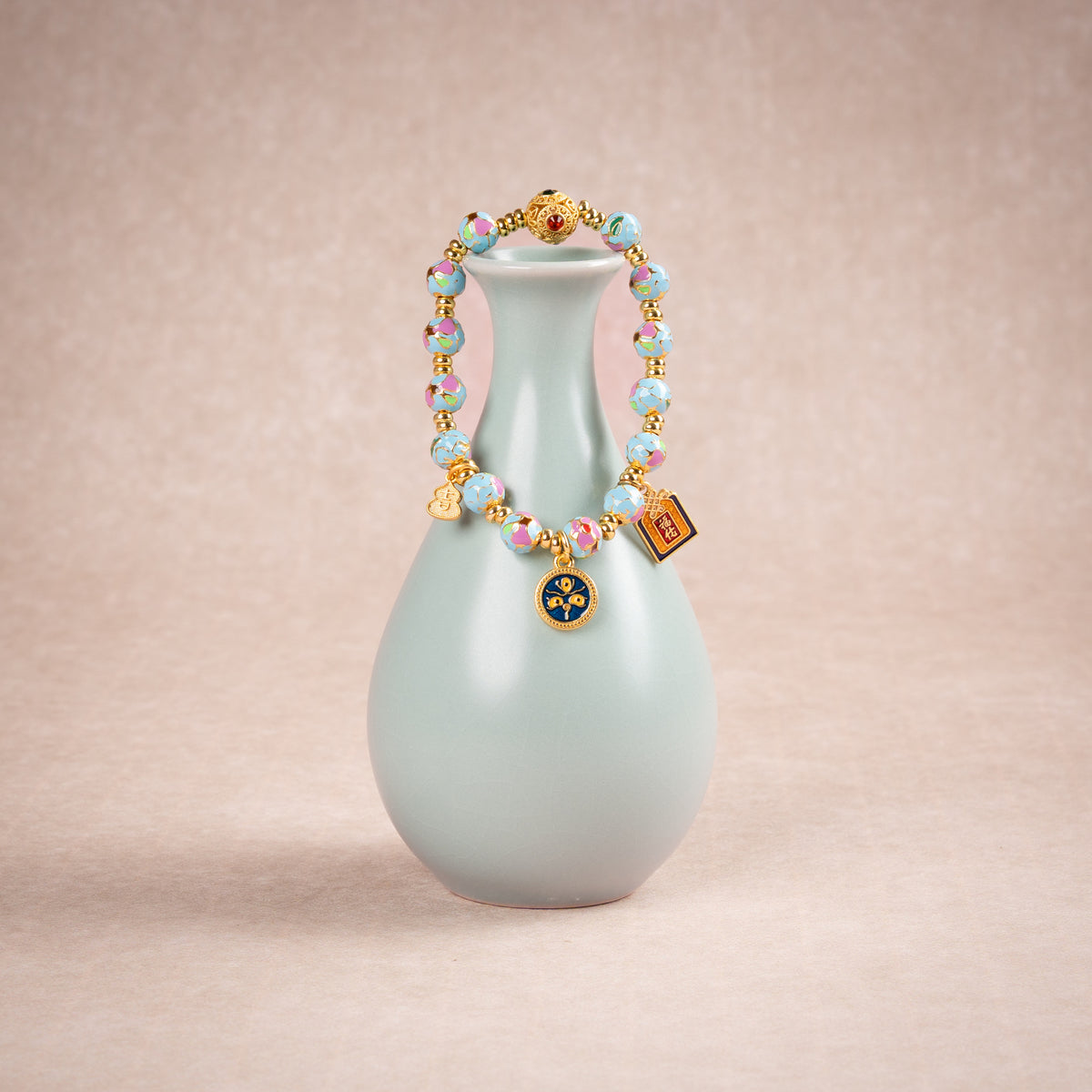 Luck Gathered Blessings（聚福）Multicolor Cloisonné Handmade Charm Bracelet — atmosphere image 1