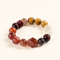 Confidence Career Golden Season Golden Tiger's Eye Lemon Quartz Handmade Bracelet·Earth｜Grounding — main
