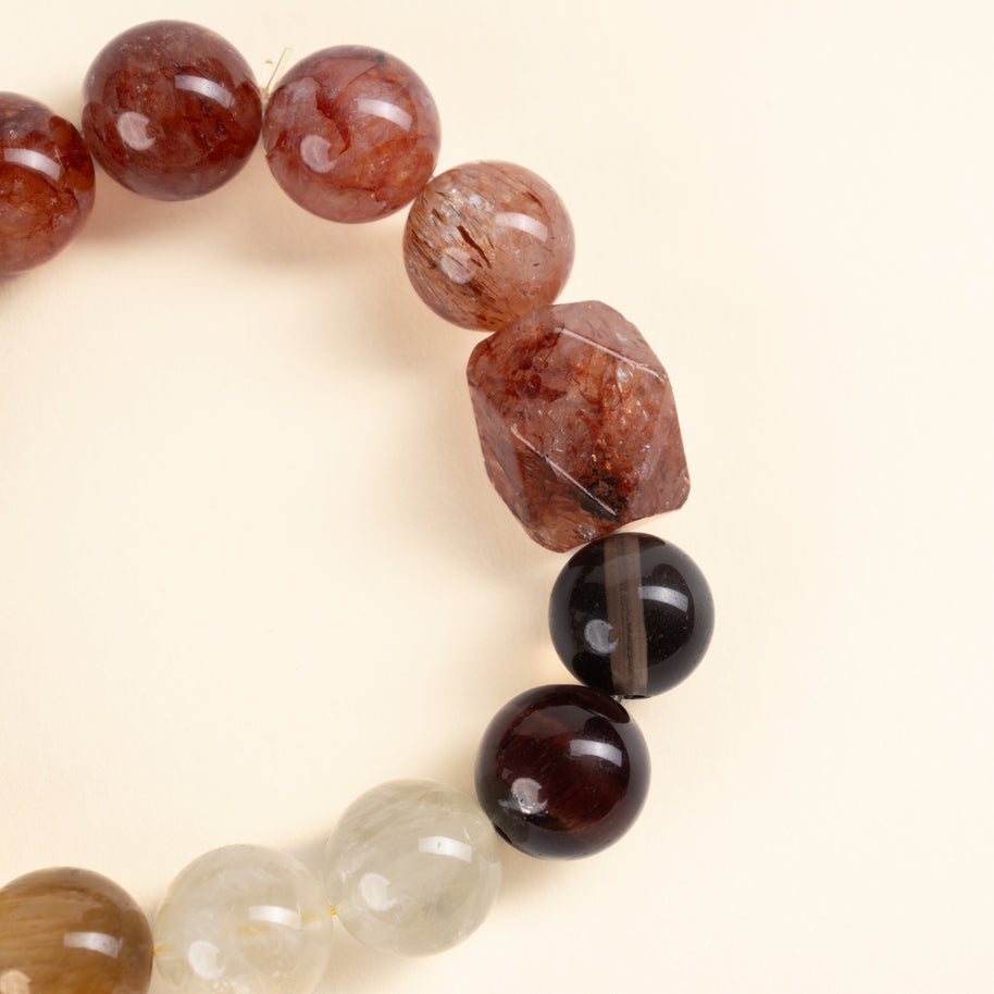Confidence Career Golden Season Golden Tiger's Eye Lemon Quartz Handmade Bracelet·Earth｜Grounding — detail image 1