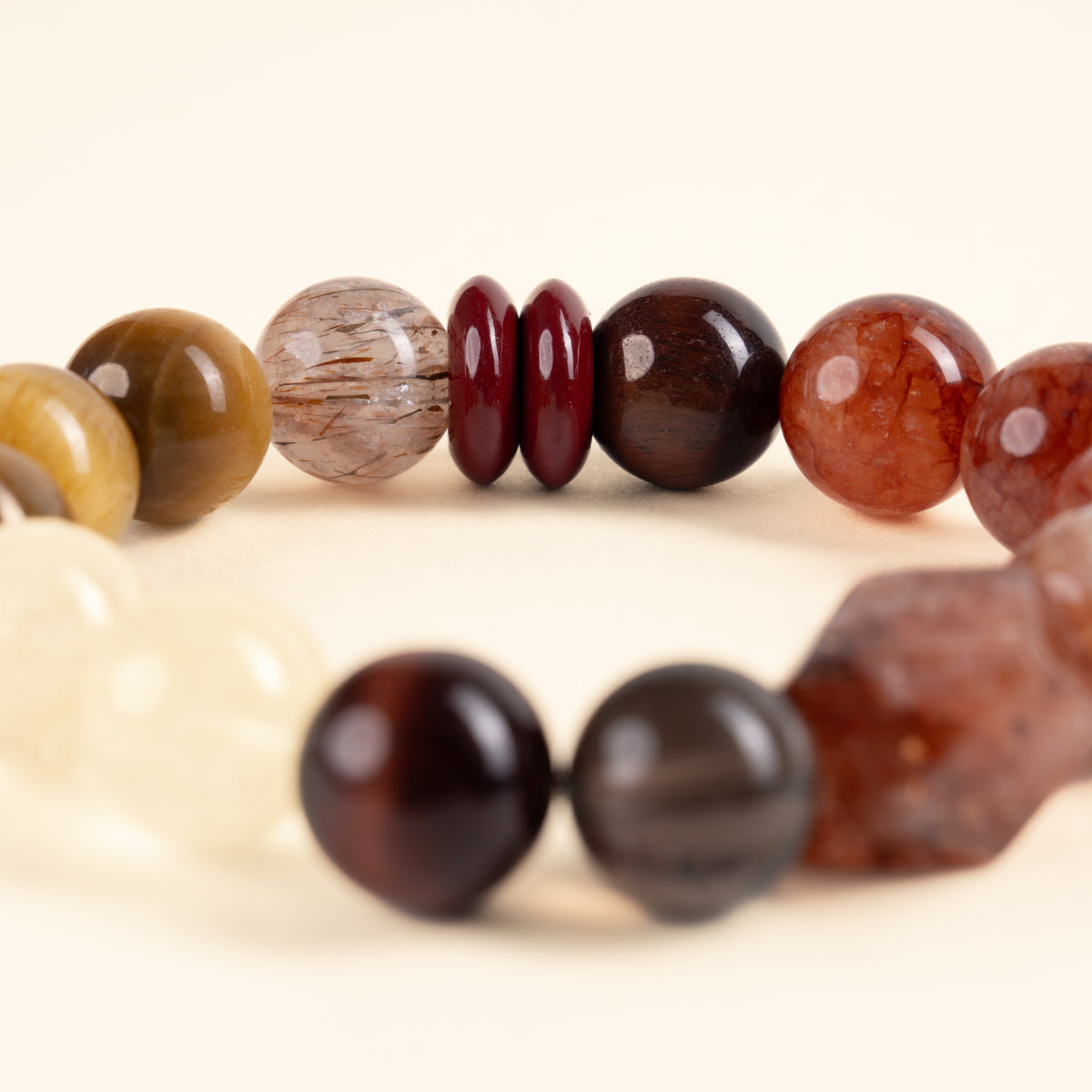 Confidence Career Golden Season Golden Tiger's Eye Lemon Quartz Handmade Bracelet·Earth｜Grounding — detail image 2