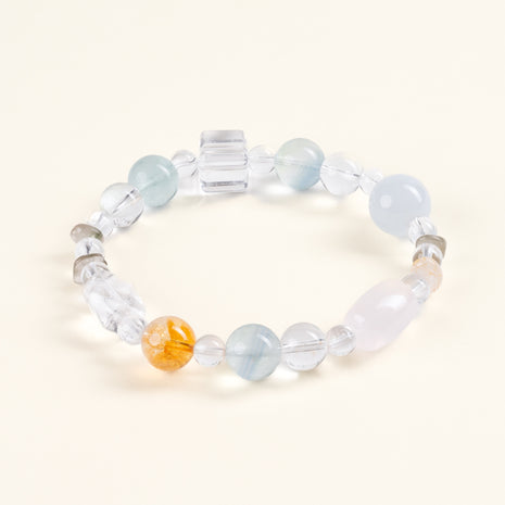 Self-Love Calm Quiet Dawn Multicolor Rose Quartz Green Fluorite Handmade Bracelet·Fire｜Passion — main
