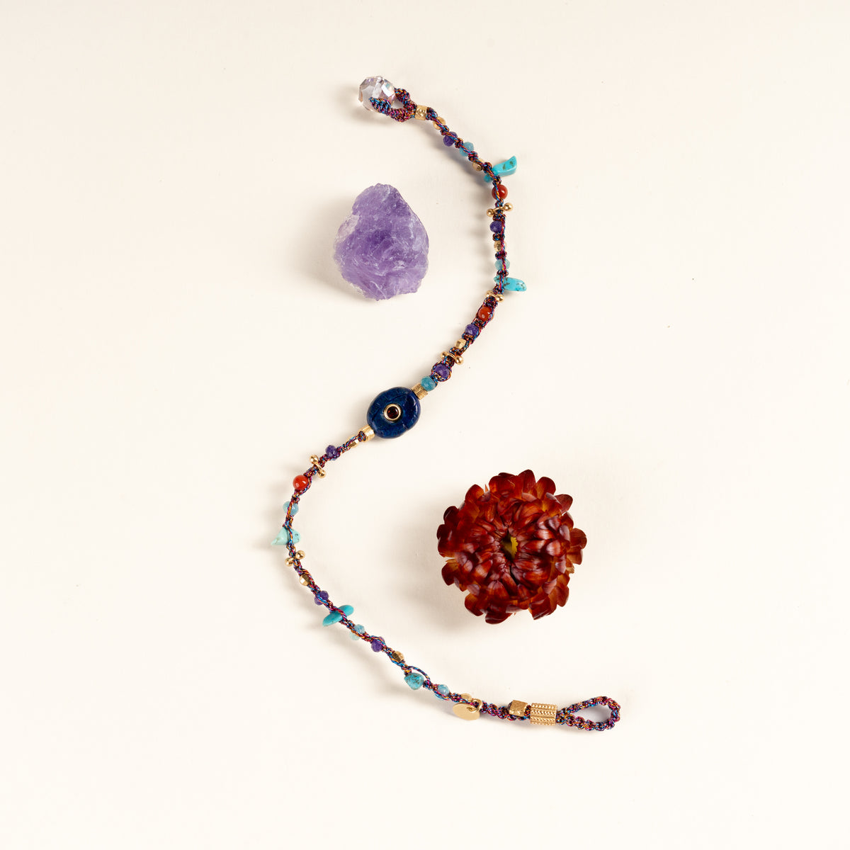 Authentic Expression Quiet Tides Multicolor Turquoise Lapis Lazuli Handmade Adjustable Bracelet·Water｜Intuition — atmosphere image 1