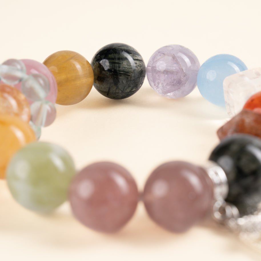 Abundance Transformation Prism Bloom Multicolor Citrine Amethyst Handmade Butterfly Charm Bracelet·Earth｜Grounding — detail image 2