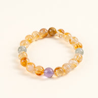 Abundance Confidence Golden Momentum Multicolor Golden Rutilated Quartz Golden Tiger's Eye Handmade Bracelet·Earth｜Grounding — main