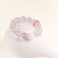 Love Self-Love Blush of Dawn Rose Quartz Snowflake Phantom Quartz Handmade Bracelet·Fire｜Passion — atmosphere image 1