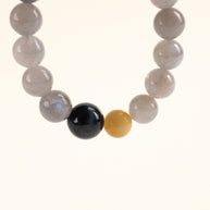 Intuition Transformation Ever Bright Moon Moonstone Tiger's Eye Handmade Bracelet·Metal｜Clarity — detail image 2