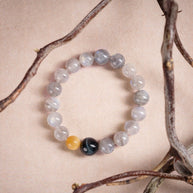 Intuition Transformation Ever Bright Moon Moonstone Tiger's Eye Handmade Bracelet·Metal｜Clarity — atmosphere image 2