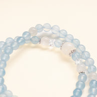 Calm Authentic Expression Tide into Dream Aquamarine Moonstone Handmade Bracelet·Water｜Intuition — detail image 2