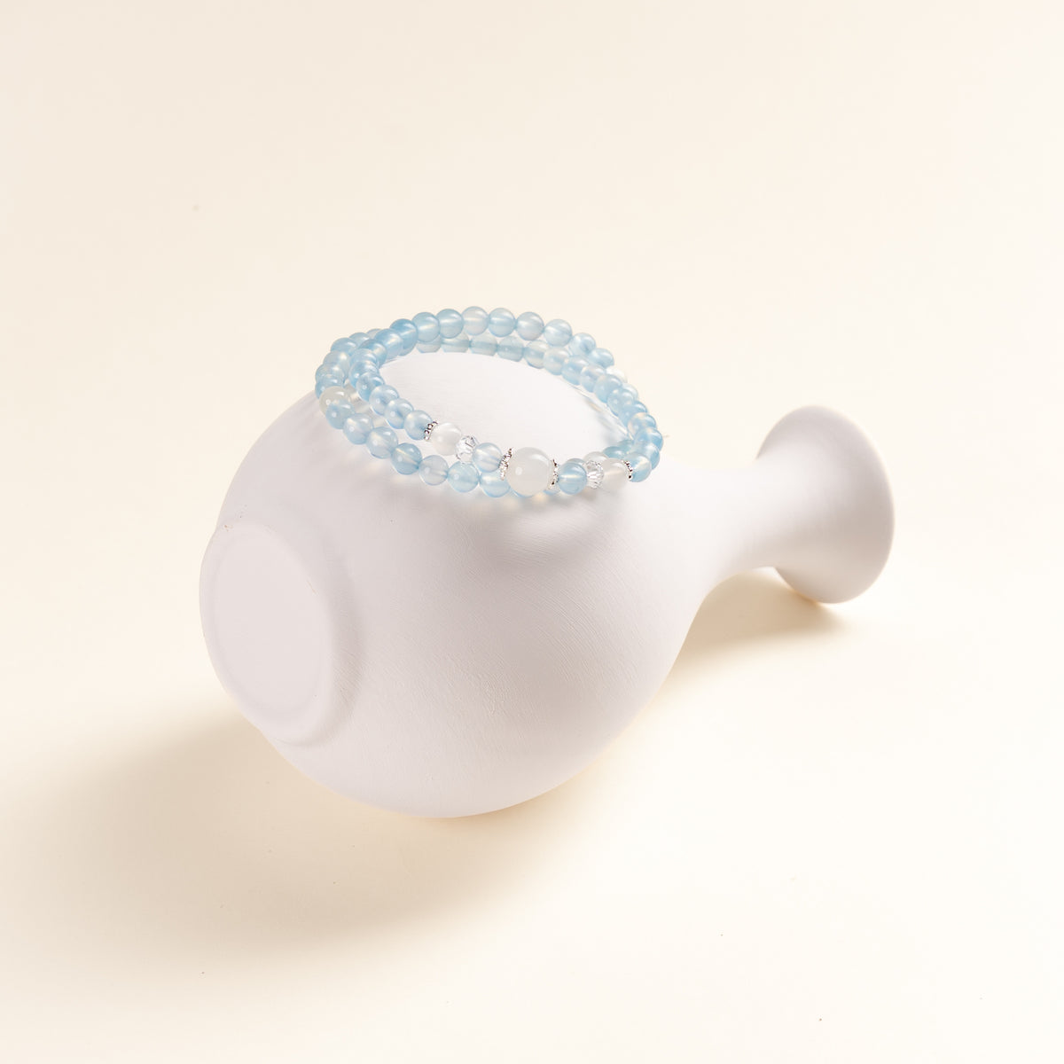 Calm Authentic Expression Tide into Dream Aquamarine Moonstone Handmade Bracelet·Water｜Intuition — atmosphere image 1