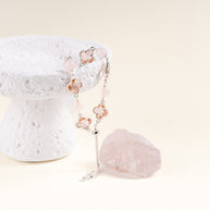 Love Self-Love Blush of Feeling Rose Quartz Handmade Clover Charm Bracelet·Fire｜Passion — atmosphere image 1