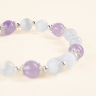 Confidence Luck Steady Stride Cat's Eye Stone Amethyst Handmade Bracelet·Earth｜Grounding — detail image 2