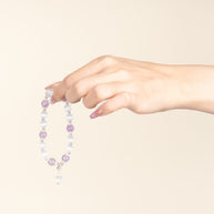 Confidence Luck Steady Stride Cat's Eye Stone Amethyst Handmade Bracelet·Earth｜Grounding — on-hand image 2