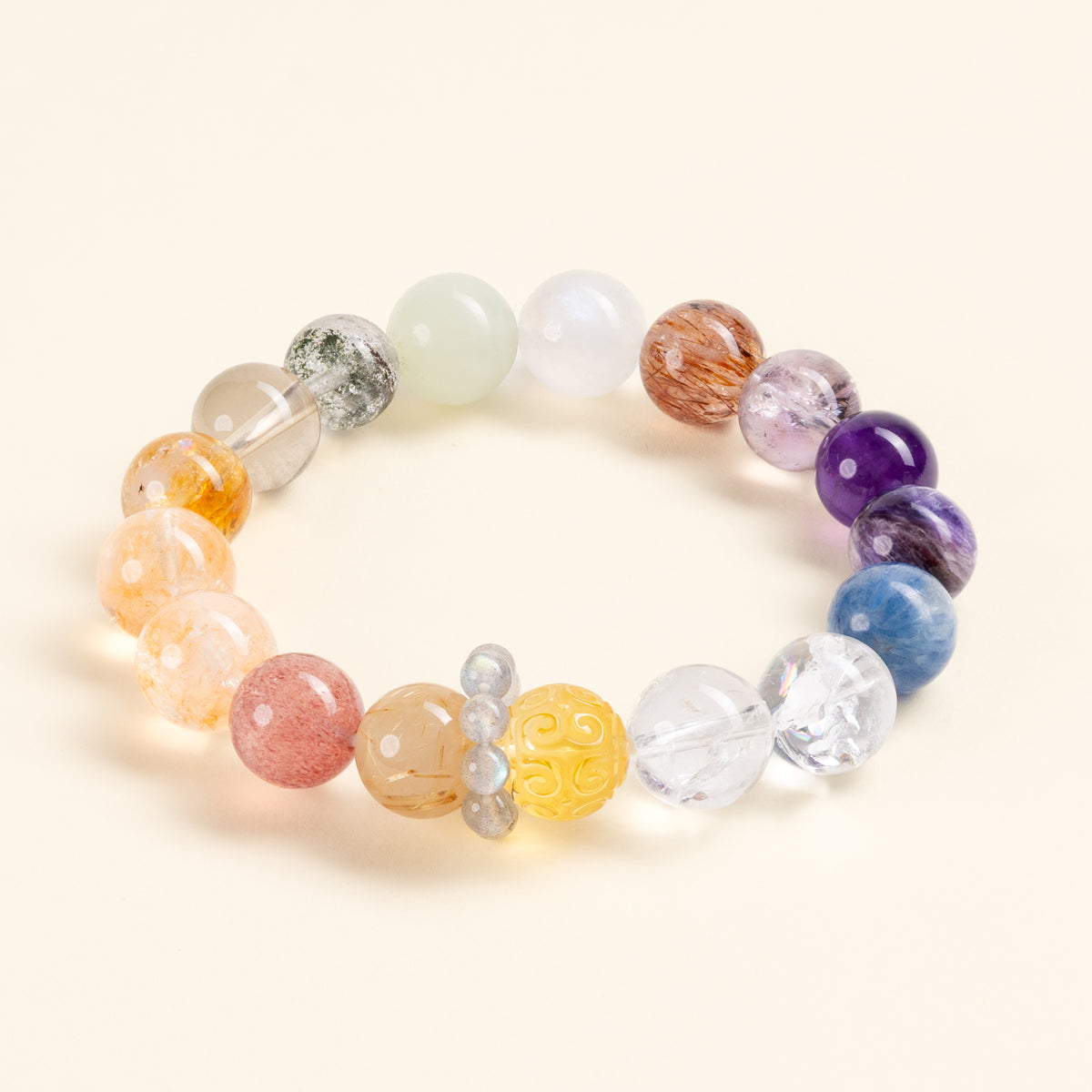 Abundance Confidence First Harvest Citrine Red Accent Stone Handmade Bracelet·Earth｜Grounding — main