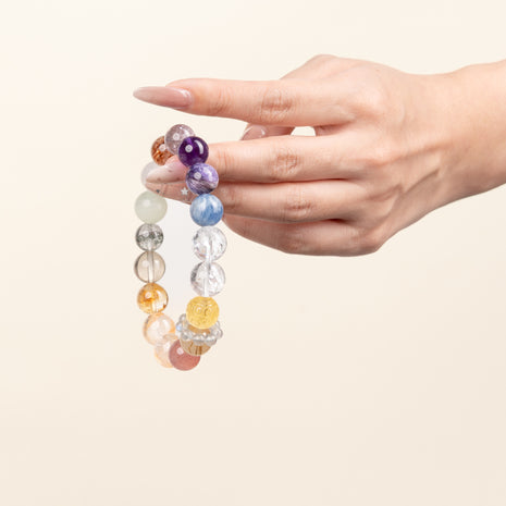 Abundance Confidence First Harvest Citrine Red Accent Stone Handmade Bracelet·Earth｜Grounding — on-hand image 1