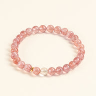 Self-Love Love Untouched Light Strawberry Quartz Citrine Handmade Bracelet·Metal｜Clarity — main