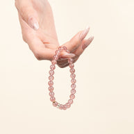Self-Love Love Untouched Light Strawberry Quartz Citrine Handmade Bracelet·Metal｜Clarity — on-hand image 2