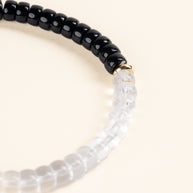 Source Connection Intuition Heart of Ice Clear Quartz Black Tourmaline Handmade Bracelet·Metal｜Clarity — detail image 2
