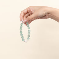 Cleansing Intuition Clear Light Dream White Phantom Quartz Green Fluorite Handmade Bracelet·Metal｜Clarity — on-hand image 1