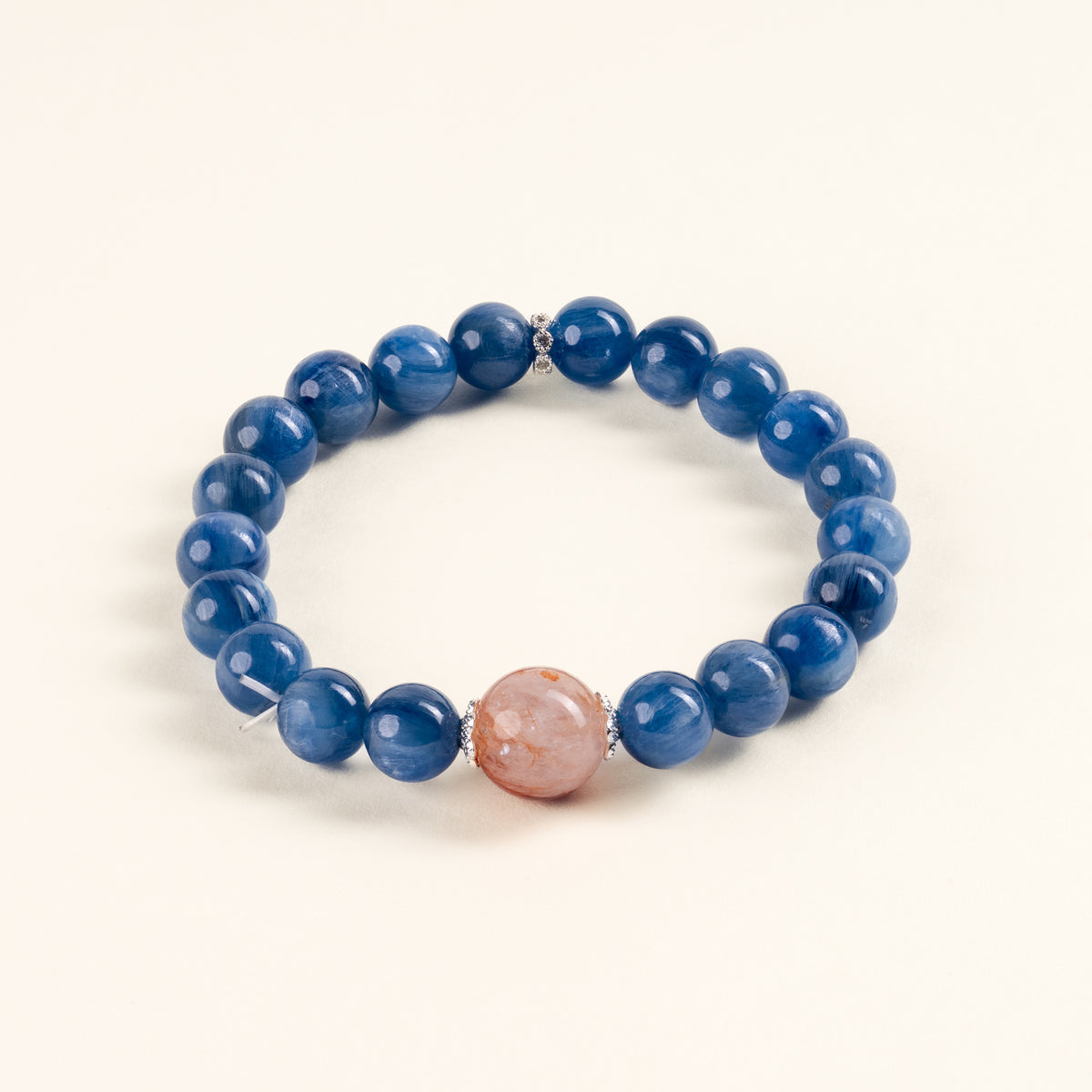 Authentic Expression Clarity Still Waters Run Deep Kyanite Red Accent Stone Handmade Bracelet·Water｜Intuition — main