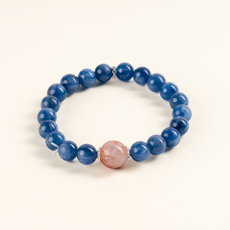 Authentic Expression Clarity Still Waters Run Deep Kyanite Red Accent Stone Handmade Bracelet·Water｜Intuition — main