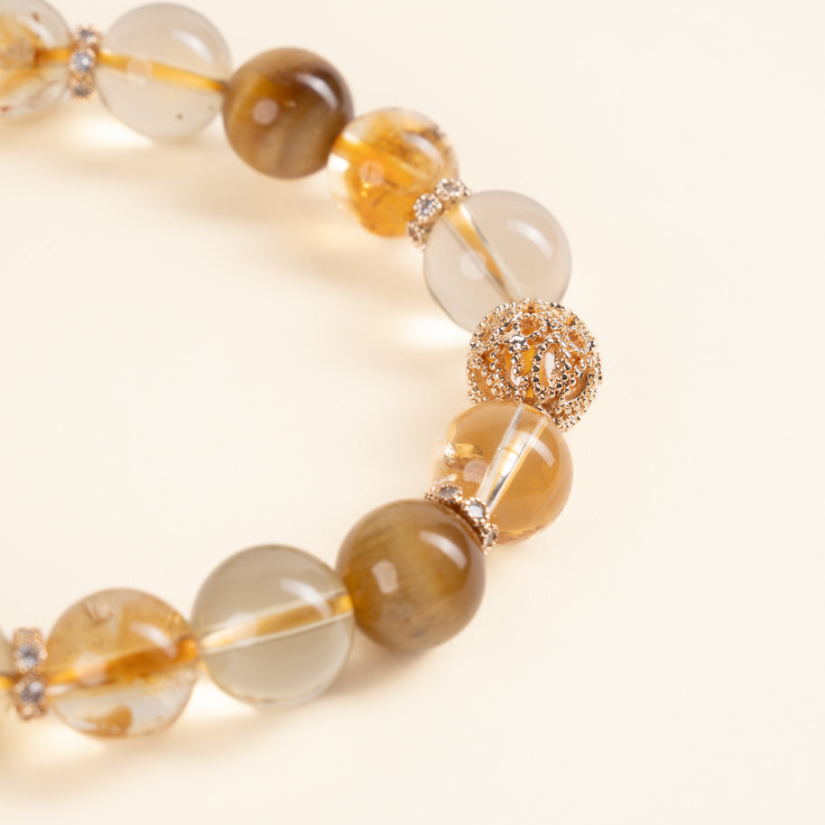 Abundance Confidence Steady Radiance Lemon Quartz Yellow Azez Stone Handmade Bracelet·Earth｜Grounding — detail image 1