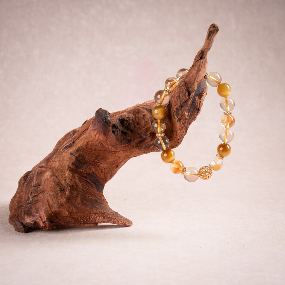 Abundance Confidence Steady Radiance Lemon Quartz Yellow Azez Stone Handmade Bracelet·Earth｜Grounding — atmosphere image 2