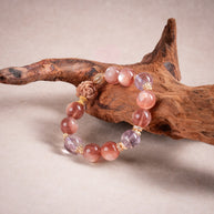 Calm Intuition Sunlit Whisper Amethyst Lepidolite Handmade Bracelet·Fire｜Passion — atmosphere image 2