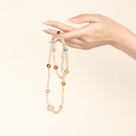 Confidence Career Fertile Gold Golden Tiger's Eye Gold Rutilated Quartz Handmade 3-Loop Bracelet·Earth｜Grounding — on-hand image 1