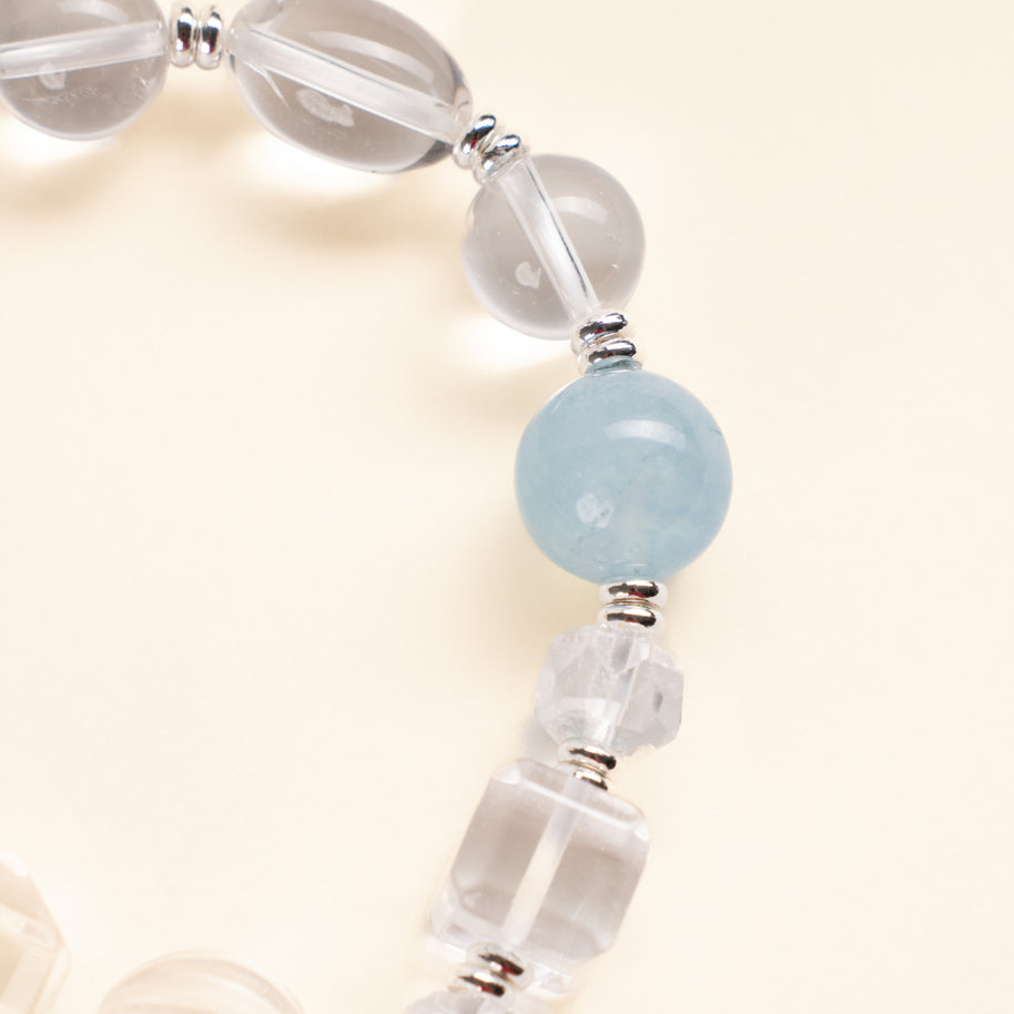 Source Connection Intuition Mirror Clear Clear Quartz Citrine Handmade Bracelet·Metal｜Clarity — detail image 2