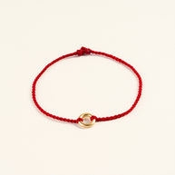 平安扣细红绳编织手链 / Ping An Kou Thin Red String Braided Bracelet — main