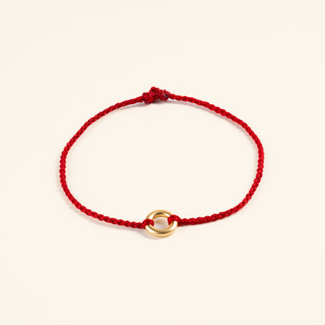平安扣细红绳编织手链 / Ping An Kou Thin Red String Braided Bracelet — main