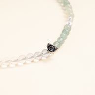 Self-Love Abundance Turning Toward Warmth Green Strawberry Quartz Clear Quartz Handmade 2-Wrap Bracelet·Fire｜Passion — detail image 1