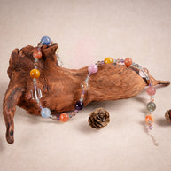 Calm Intuition Soft Evening Bloom Amethyst Green Fluorite Handmade Necklace·Fire｜Passion — atmosphere image 2